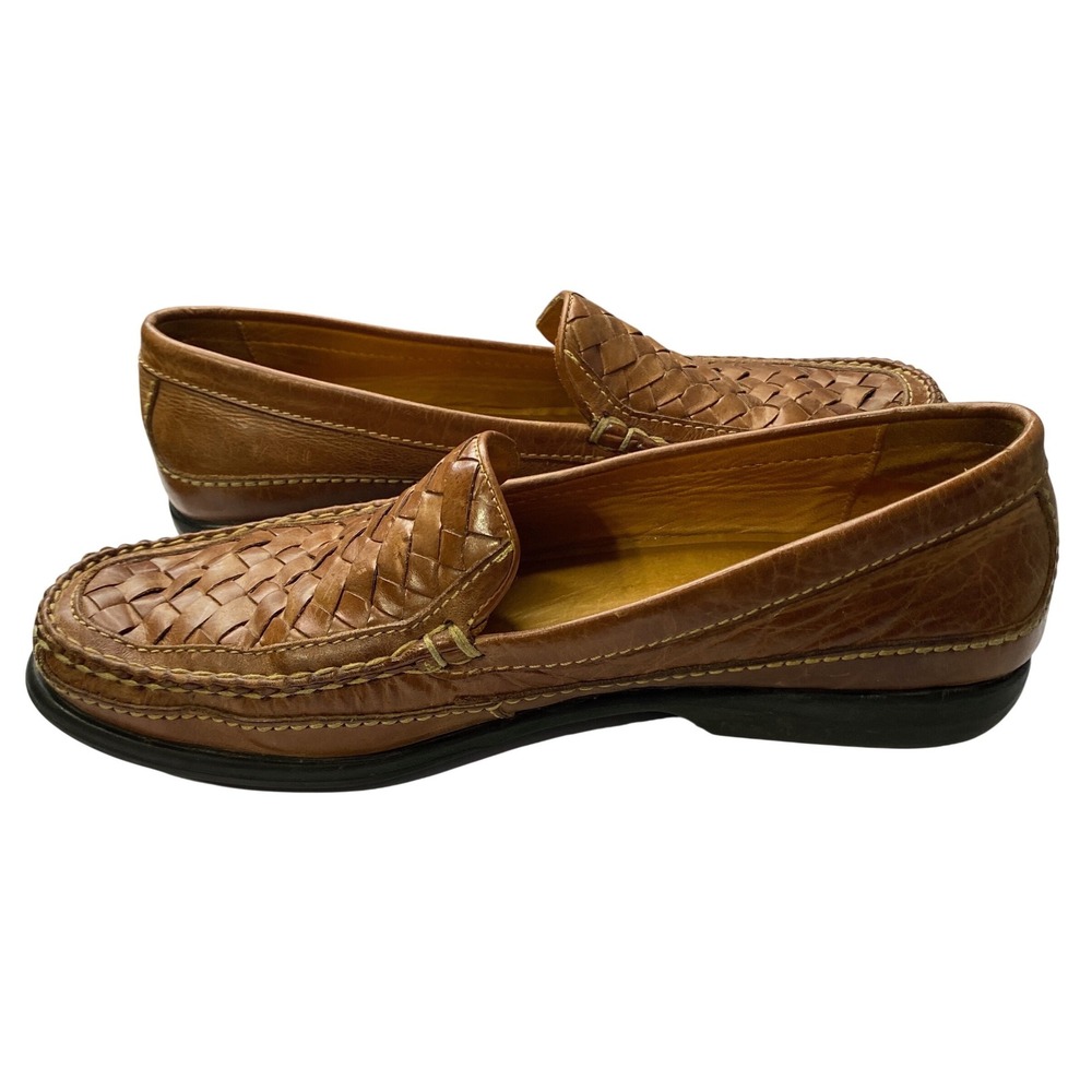 Johnston‎ & Murphy Mens Tan Woven Leather Loafers 20-8543 Size 11.5 M Brazil - Picture 5 of 11